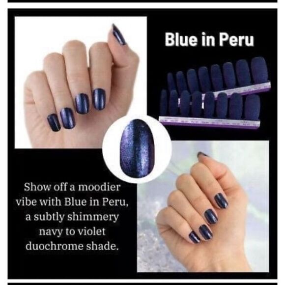 Blue in Peru  Color Street Midnight Black Nail Strips / Blue in Peru - Picture 4 of 13